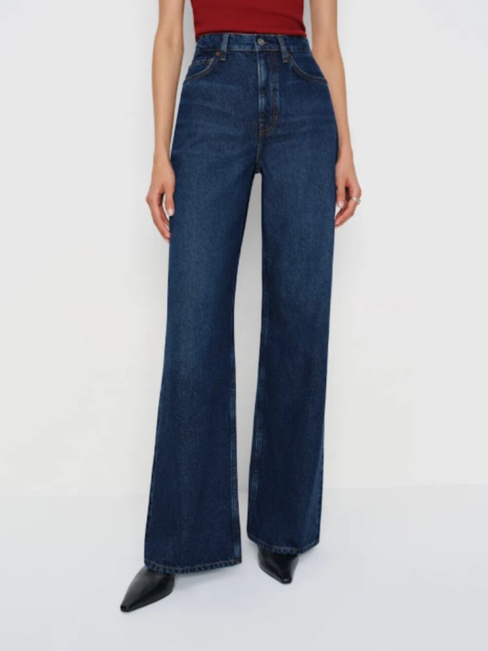 Cary High Rise Slouchy Wide Leg Jeans - Color Melville